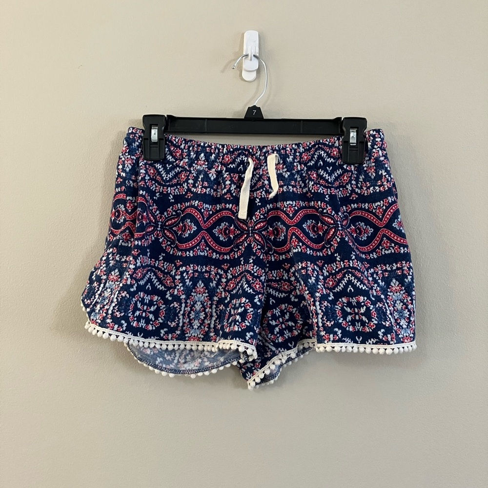 Red, white, and blue patterned shorts